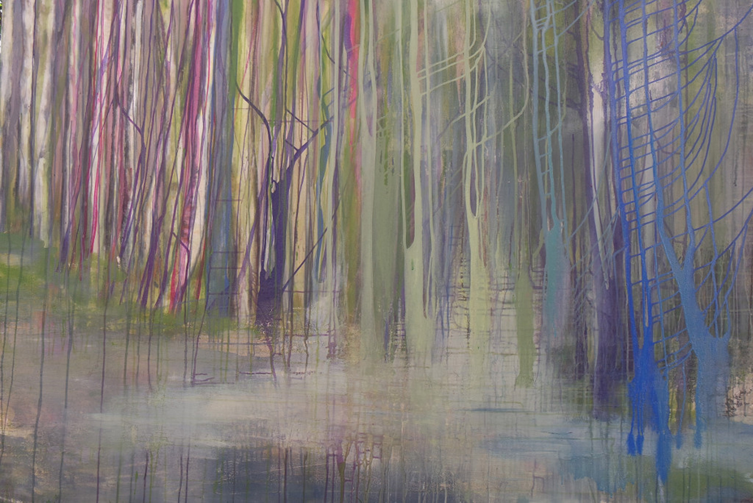 Waldwasserspiegelung 200 | 140 | 6 Malerei auf Leinwand