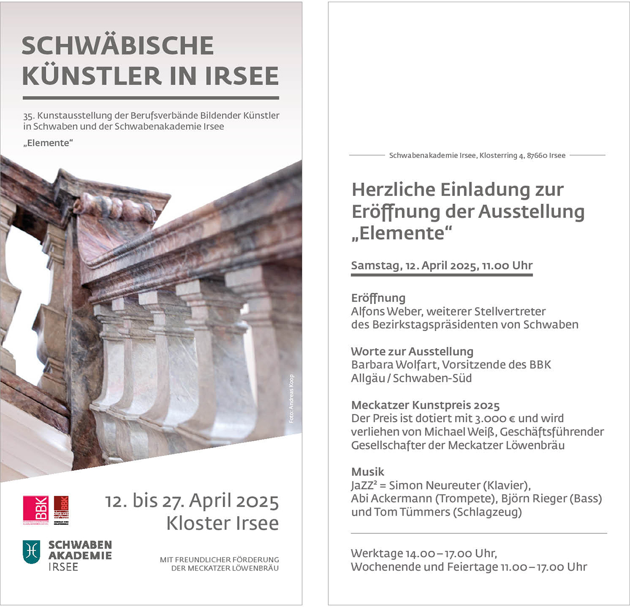 Schwaebische Kuenstler in Irsee 2025 - Einladung